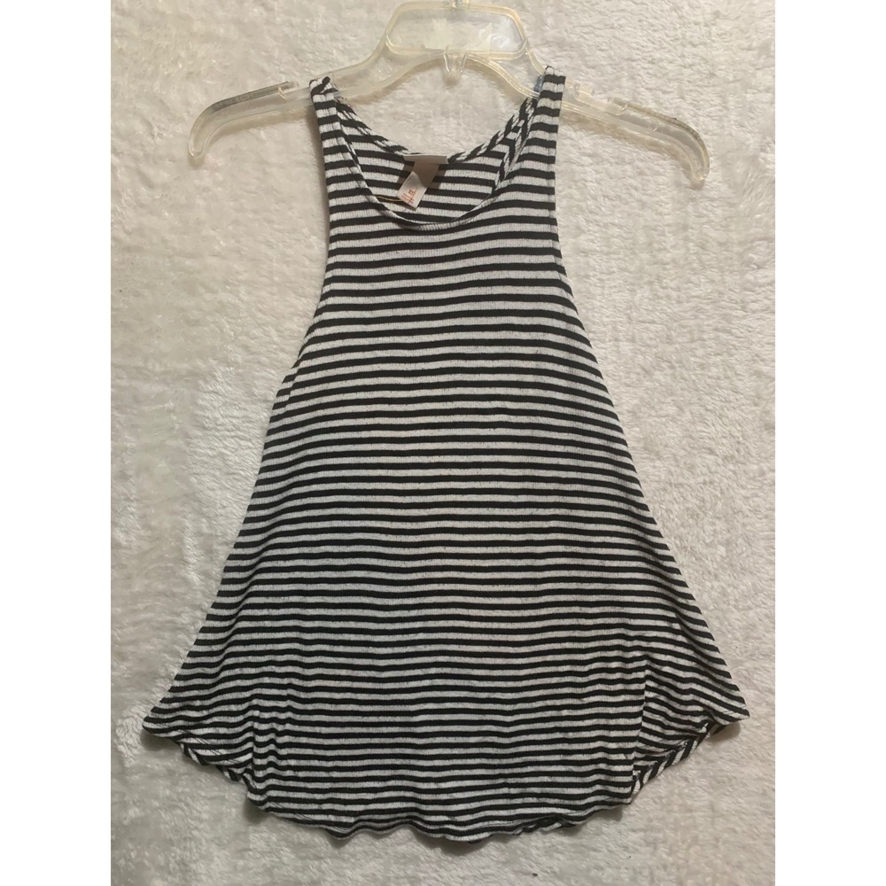 Mossimo Supply Co. Black White Striped Ribbed Racerback Tank Top XS‎